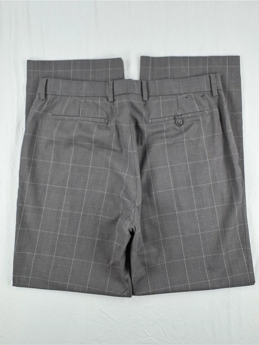 Banana Republic Modern Fit Gray Windowpane Dress Pants Size 34x32 - Picture 3 of 8
